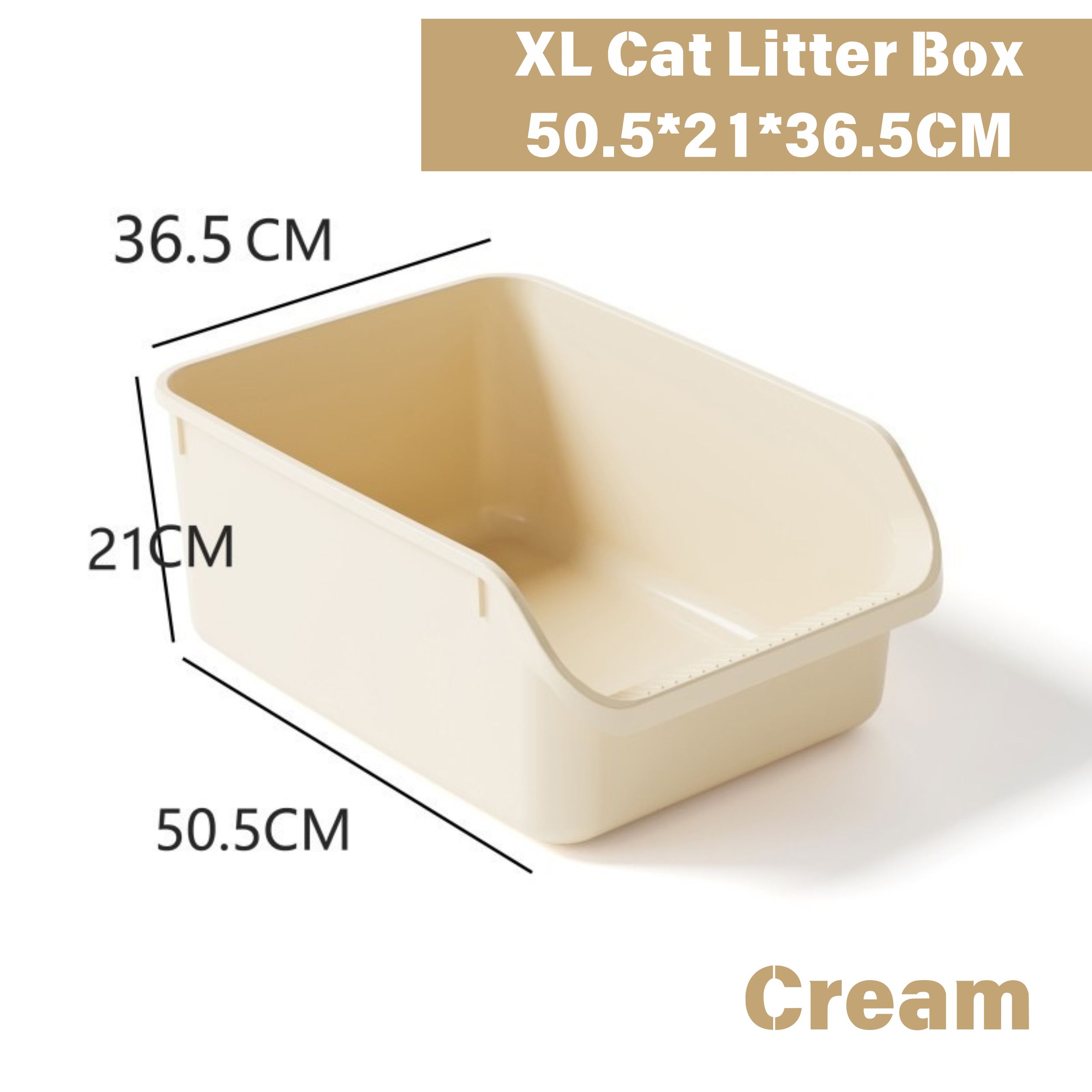 【4-5Kg Cats】Cream Yellow Litter Box/Litter Tray