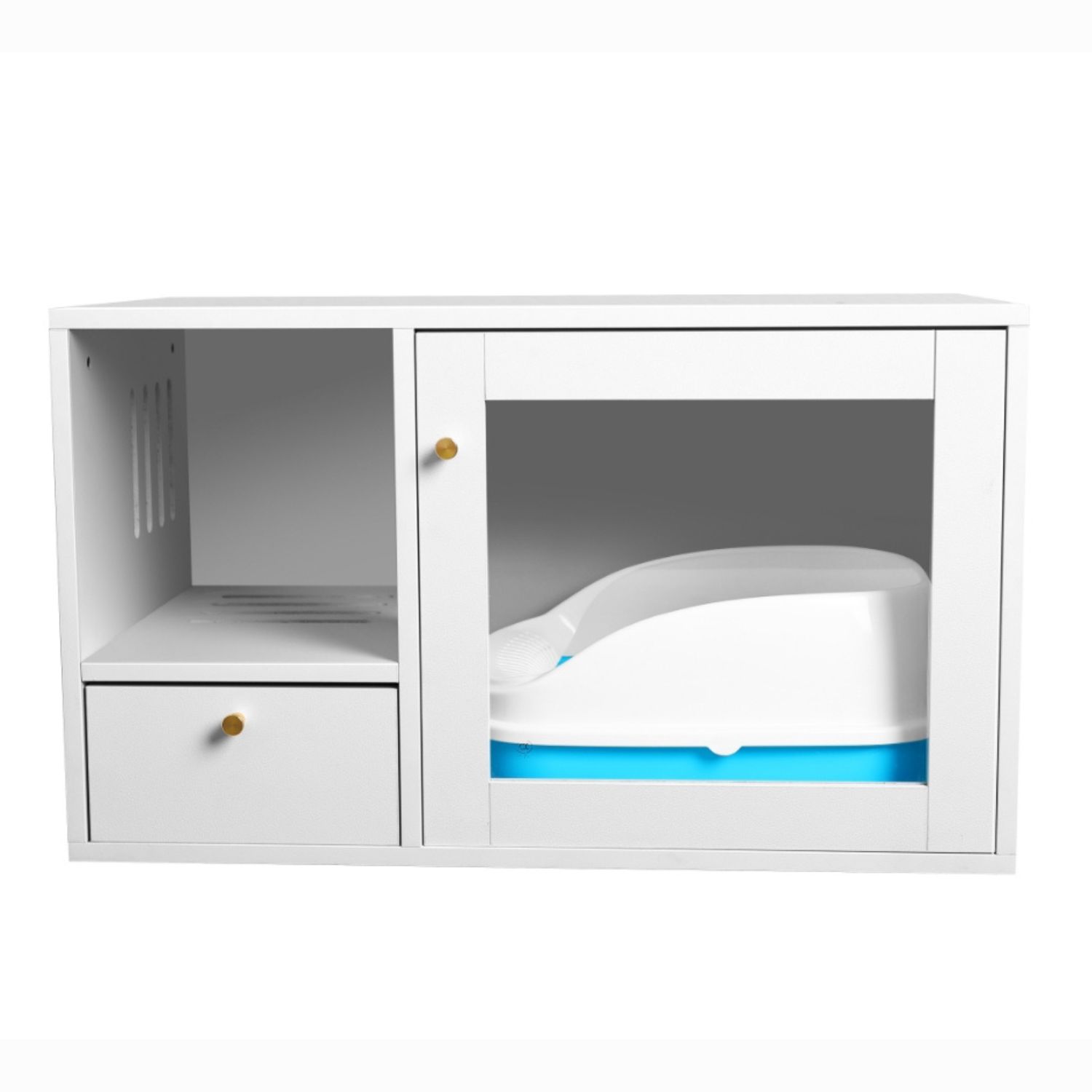 Snow White Artificial Leather Cat Toilet Room Water Proofed 85*45*50CM