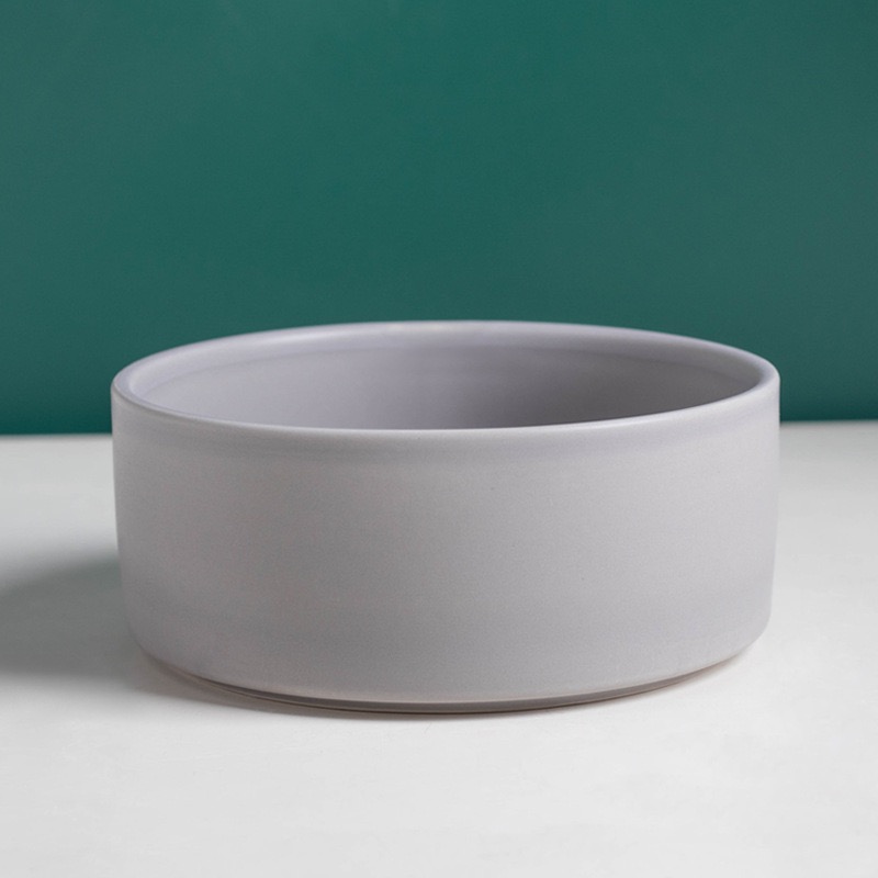 【Grey】 Cat Feed Bowl 12.5*5CM