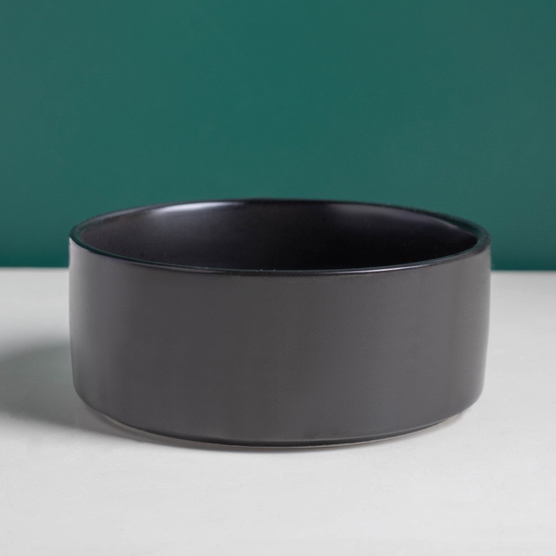 【Black】 Cat Feed Bowl 12.5*5CM