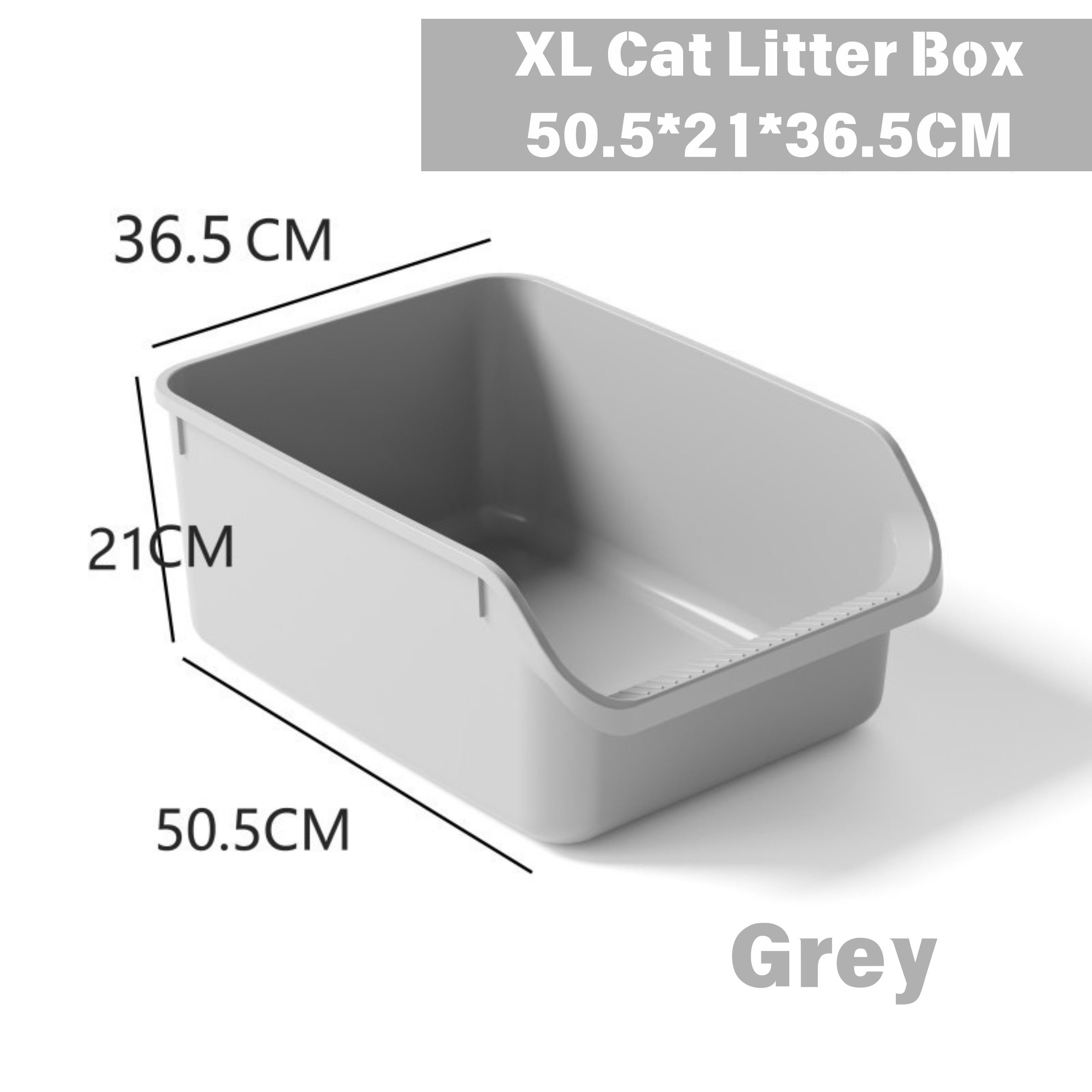 【4-5Kg Cats】Grey Litter Box/Litter Tray