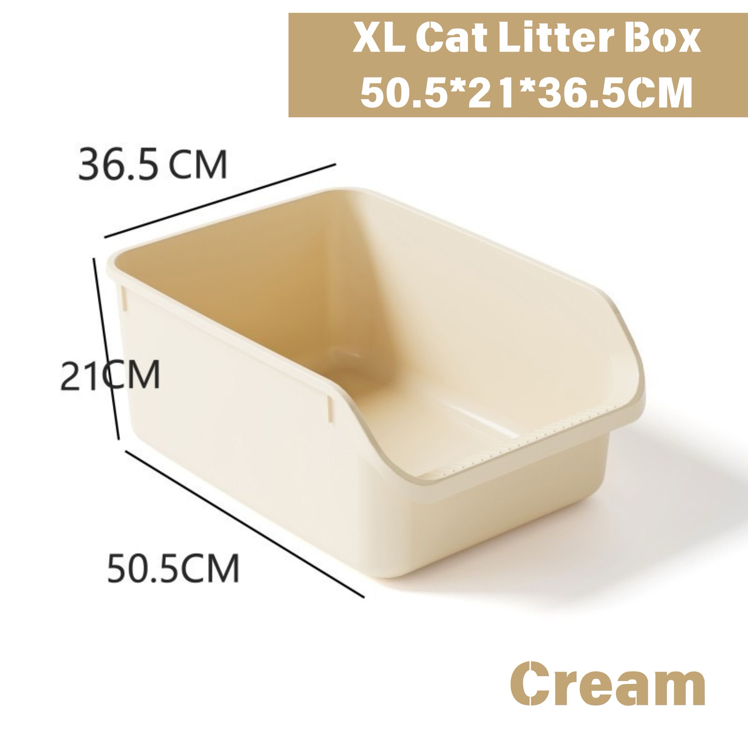 【4-5Kg Cats】Cream Yellow Litter Box/Litter Tray
