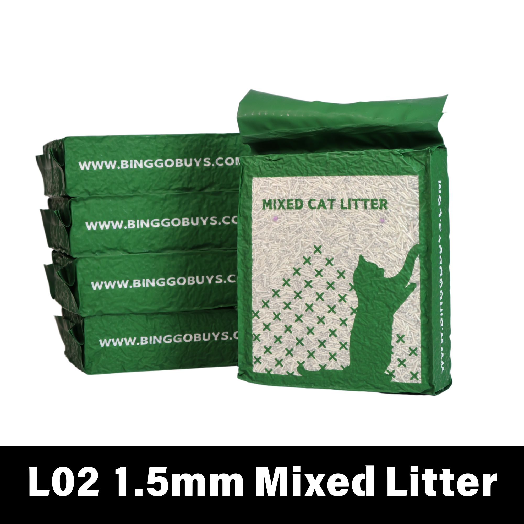 L02 Original Mixed Cat Litter 1.5mm  Fragrance-Free 2.5KG 10 pack