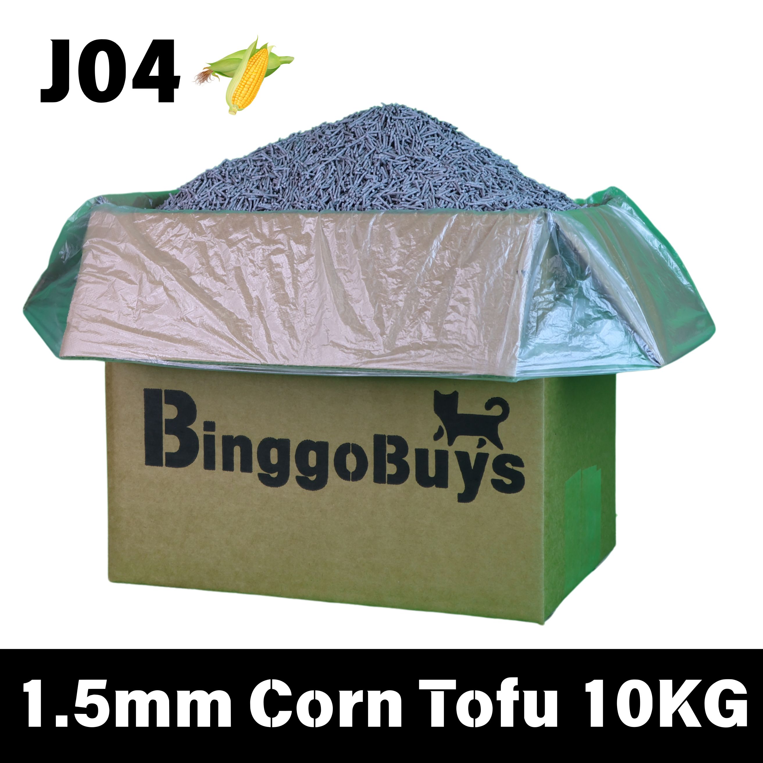 【J04 10Kg】Jumbo 1.5mm Activated Carbon Cat Tofu/Fragrance-Free