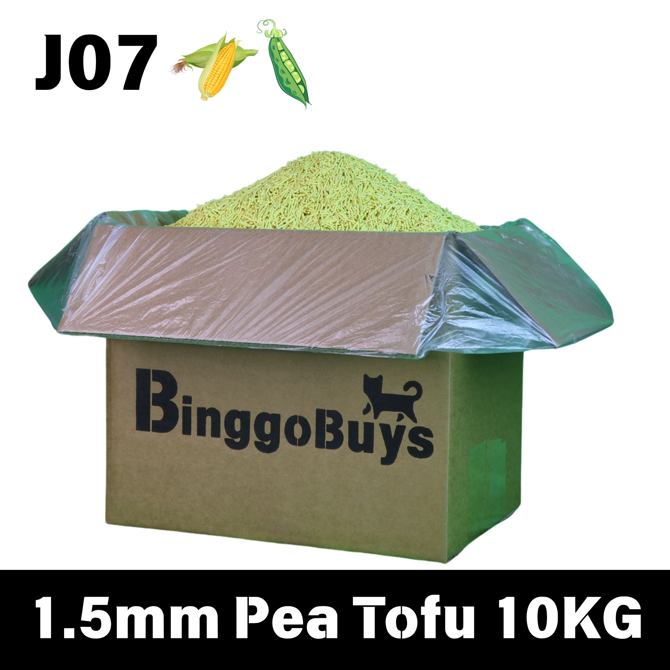 【J07 10Kg】Jumbo 1.5mm Corn&Pea Cat Tofu /Fragrance-Free