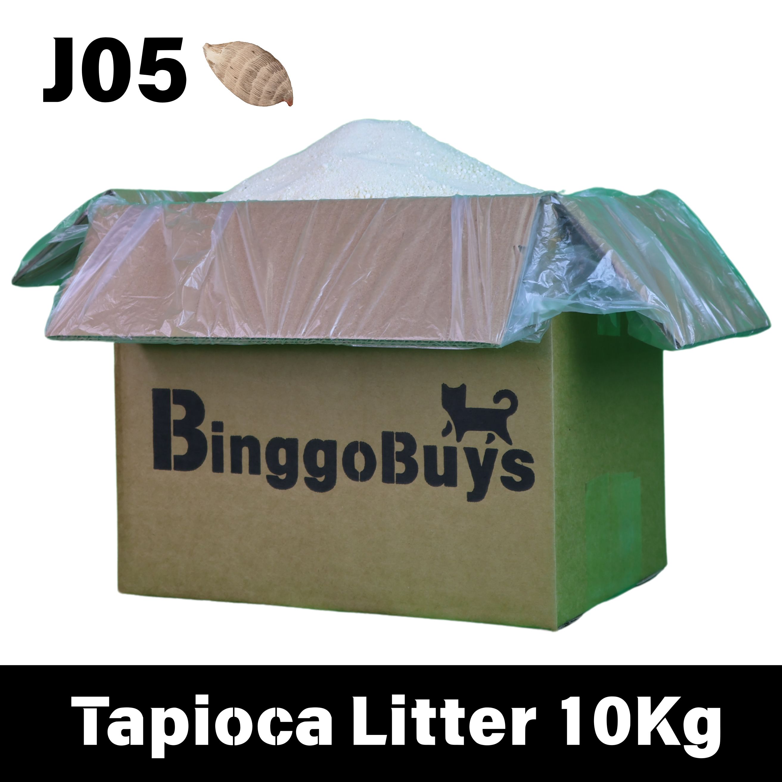 【J05 10Kg】Jumbo Tapioca-Based Cat Litter/Milk 10KG