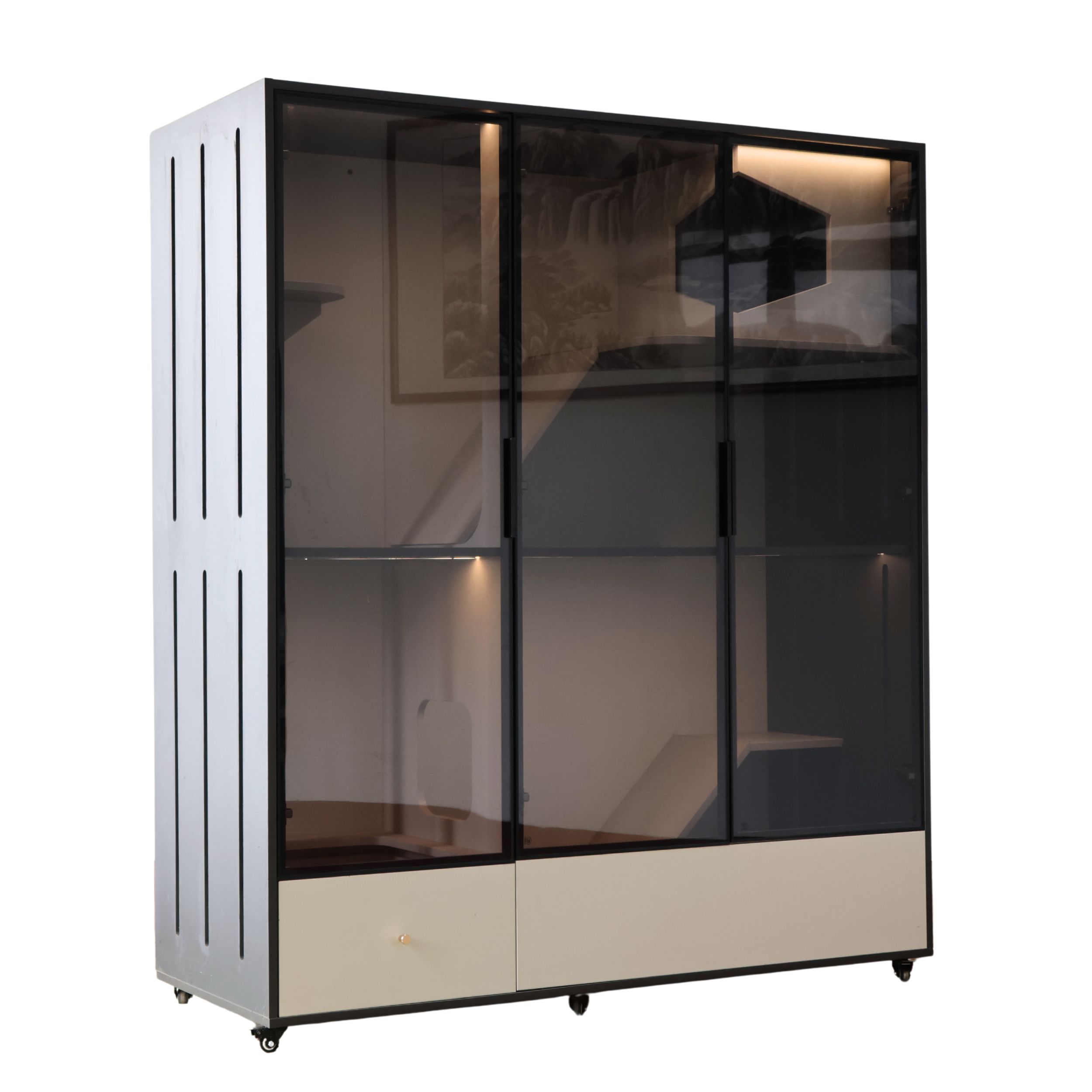 [Installation include] B04 1.8m Luxury Scratch-resistant Faux Leather Cat House For In Door （180*160