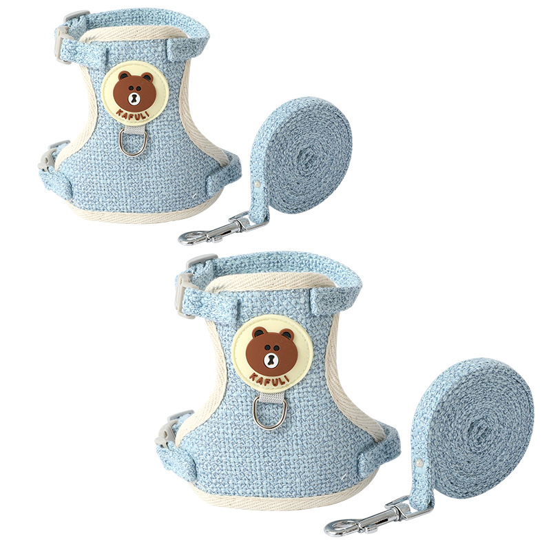 Blue Cat Harness and Leash Set For 4-6kg Cats Use , 1.5m Leading