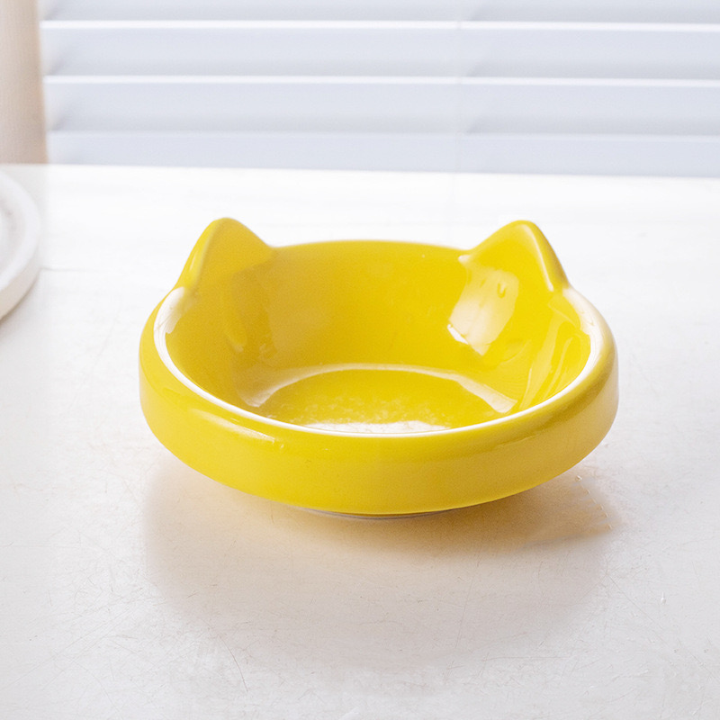 【Yellow】Cat Bowl 13*4CM