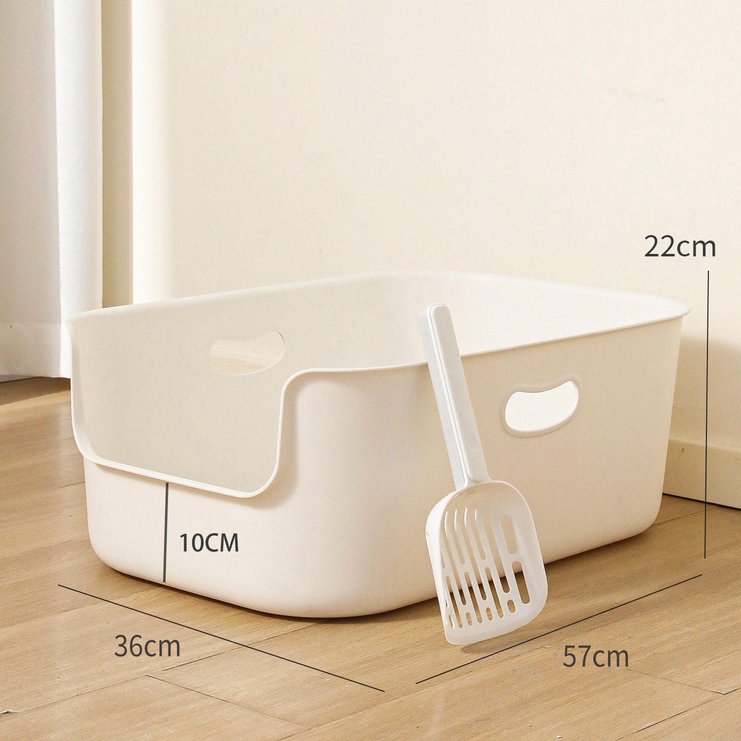 Extra-Large Low Cat Litter Box for Adult Cats