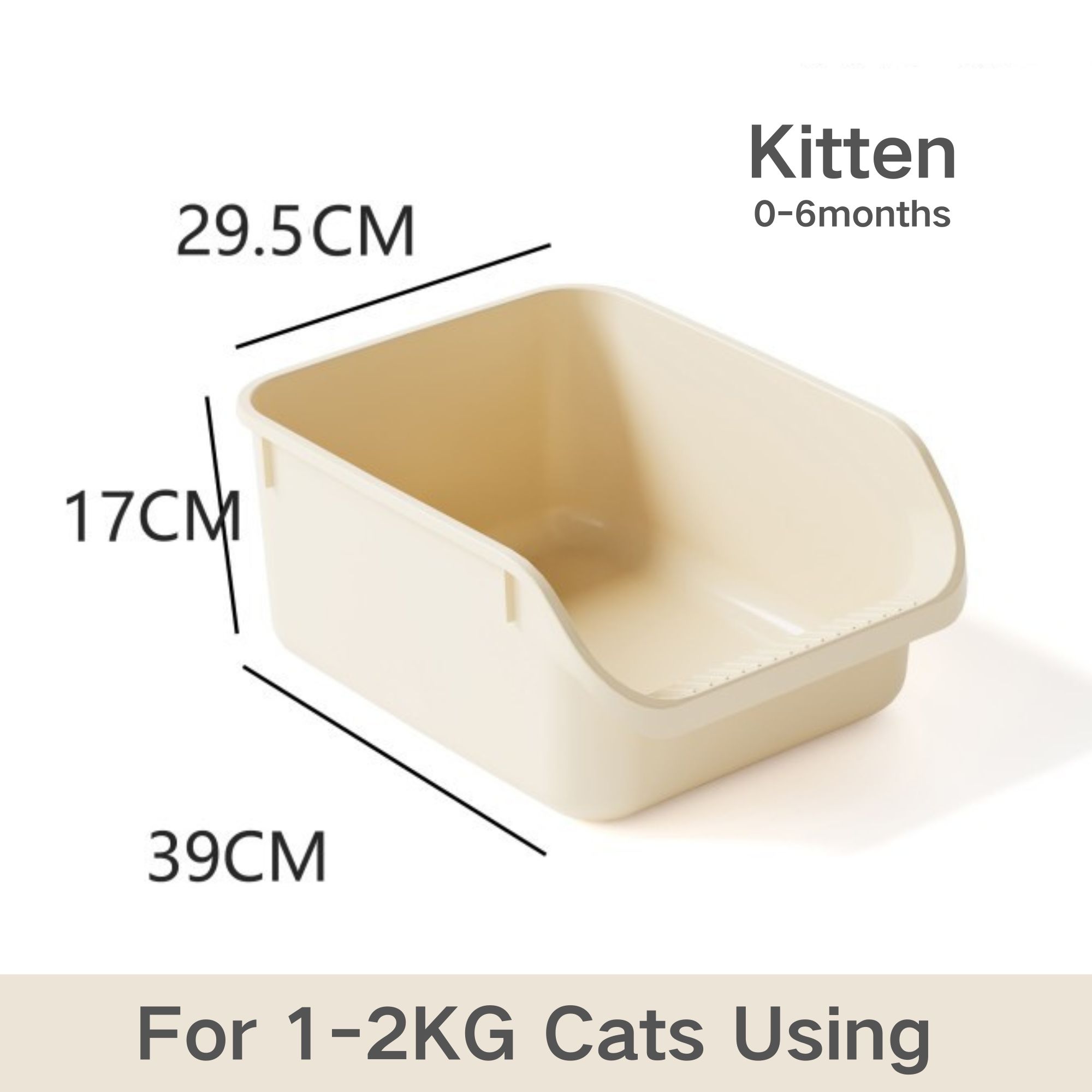 【Kitten】Cream White Litter Box