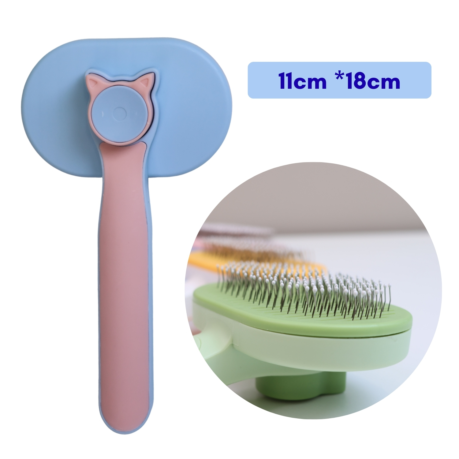 Pink&Blue  Cat Dense Needle Fluffy Fur Comb Brush