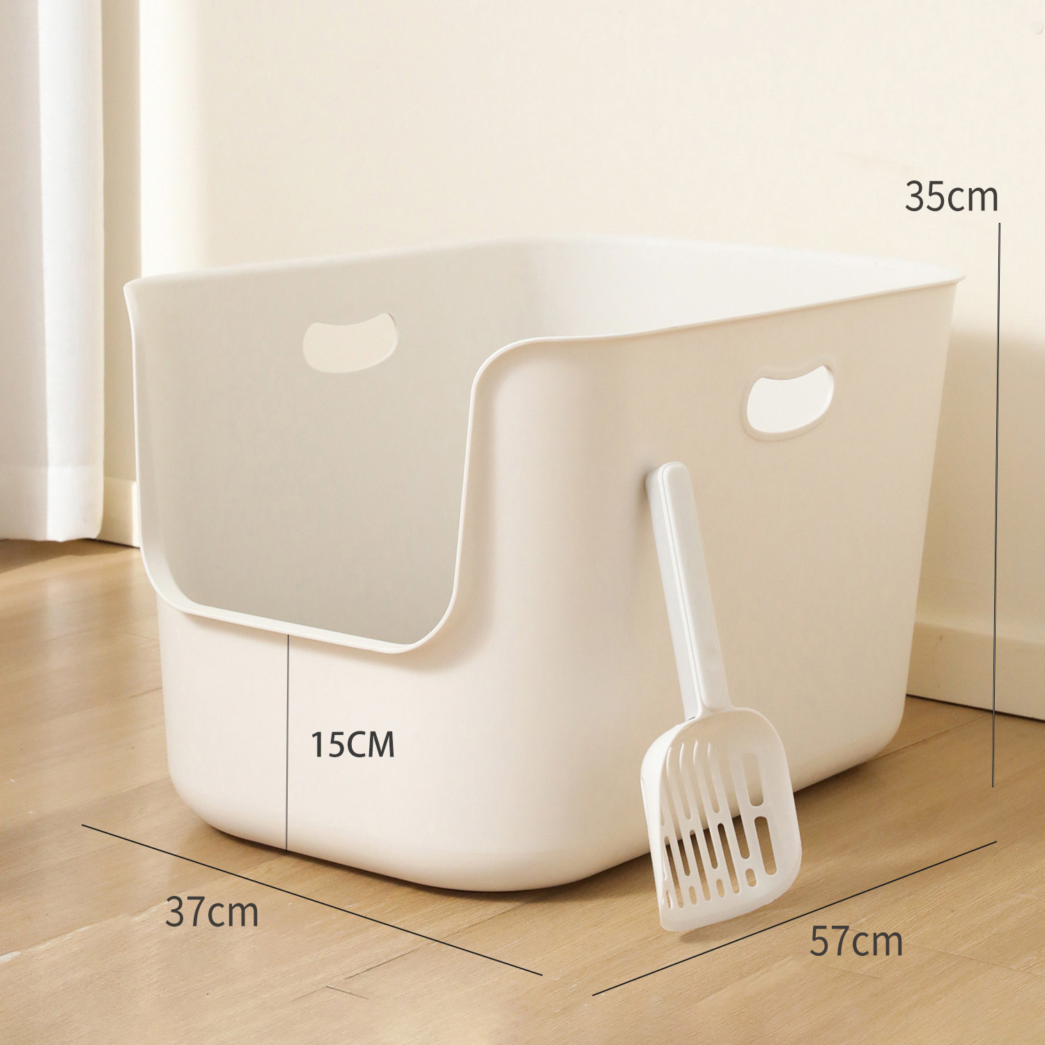 Extra-Large Tall Cat Litter Box for Adult Cats