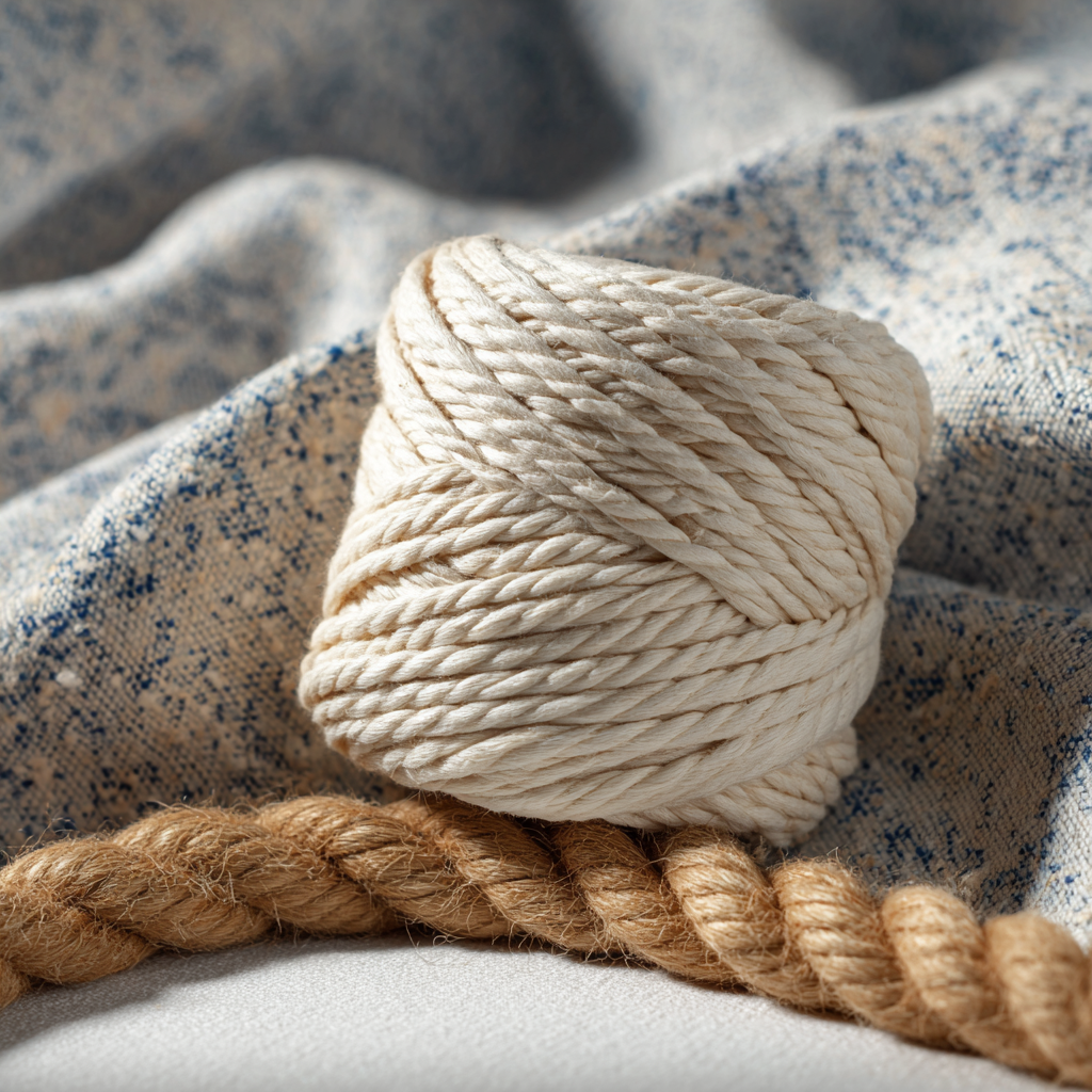 【6mm*50m】white cotton and linen rope for cats tree, cat scratching post