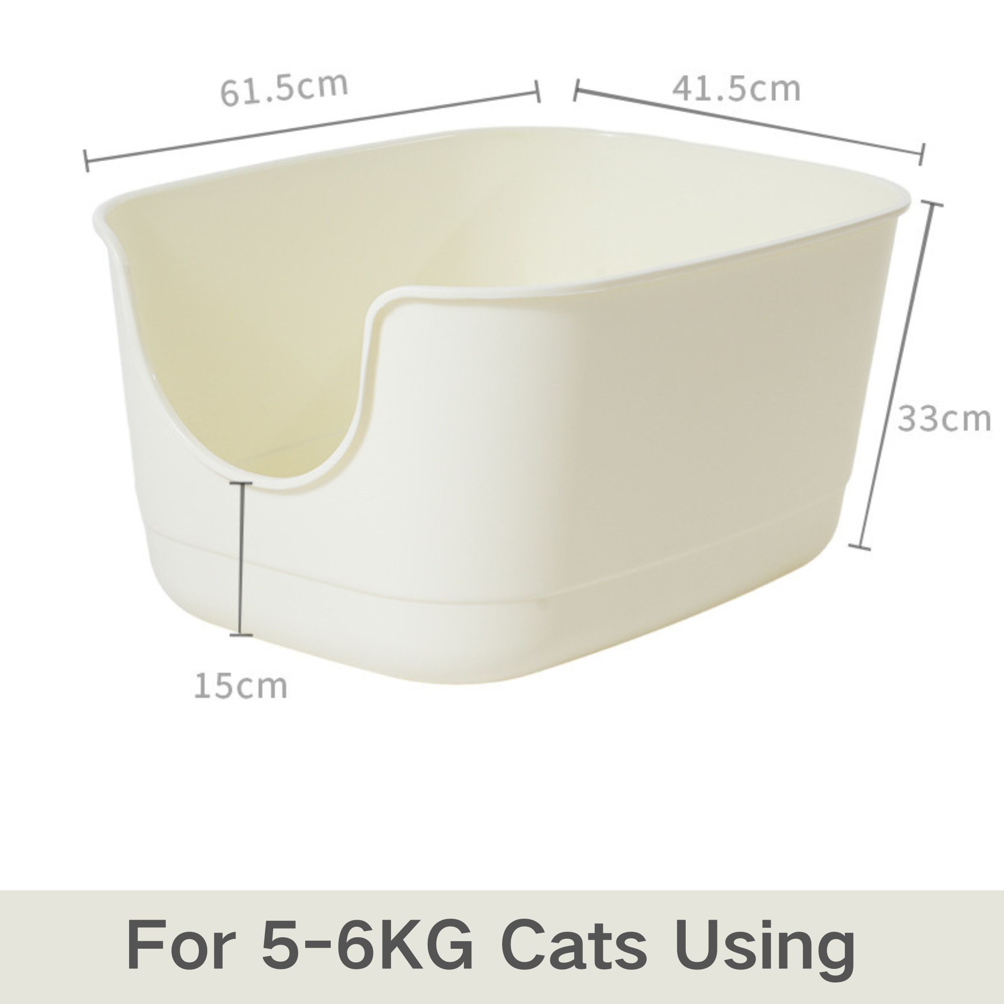 【4-5kg Cat】Snow White Litter Box