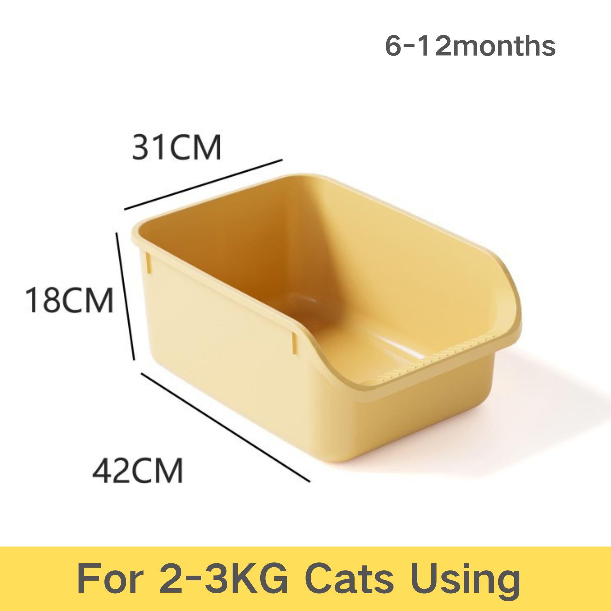 【6-12months】Cat Litter Box Yellow  42*31*18CM