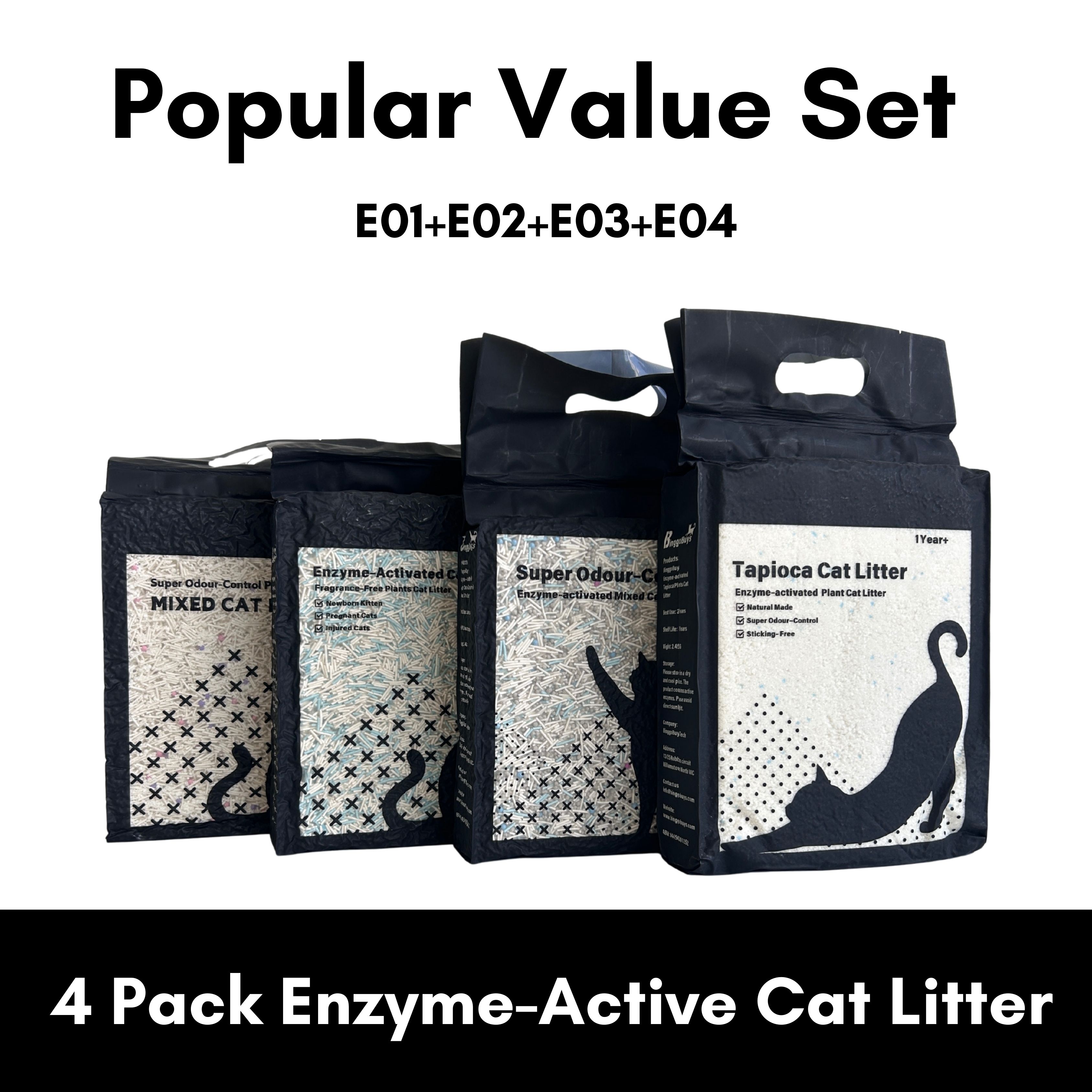 【Hot Trial Pack】4 Packs Enzyme-Active Cat Litter