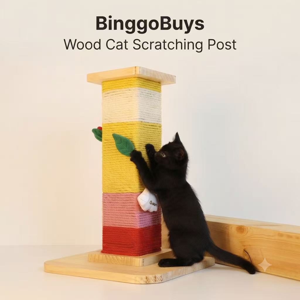 【10cm*10cm*60CM】Solid Wood Cat Scratching Post (DIY Pack)